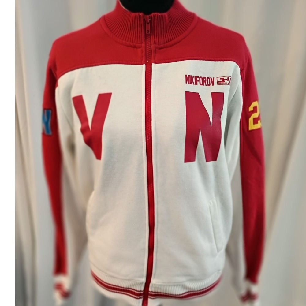 Yuri on Ice Victor Nikiforov Track Jacket Red White Crunchyroll Anime Mens Small